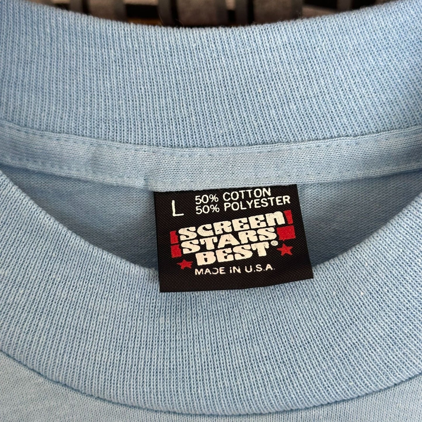 Vintage 80s Iowa Soybean Expo T-Shirt Farmer Agriculture Single Stitch Blue L