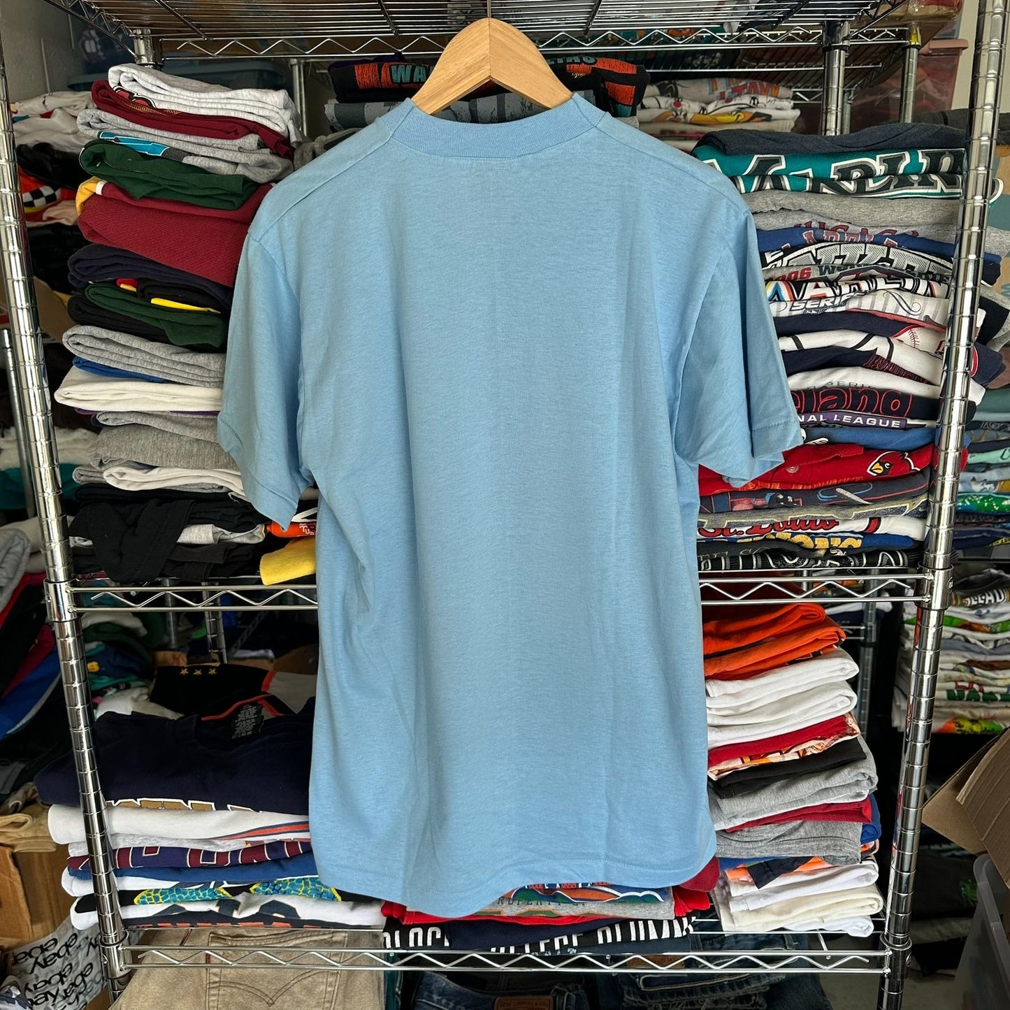 Vintage 80s Iowa Soybean Expo T-Shirt Farmer Agriculture Single Stitch Blue L