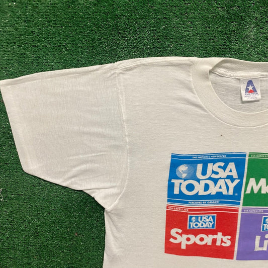 Vintage 80s USA Today Shirt Newspaper Media Single Stitch Tee