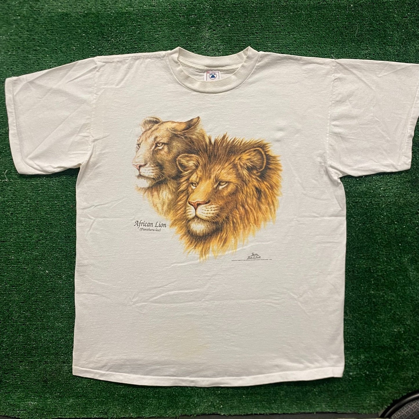 Vintage 90s African Lion Shirt Single Stitch Nature Art Tee