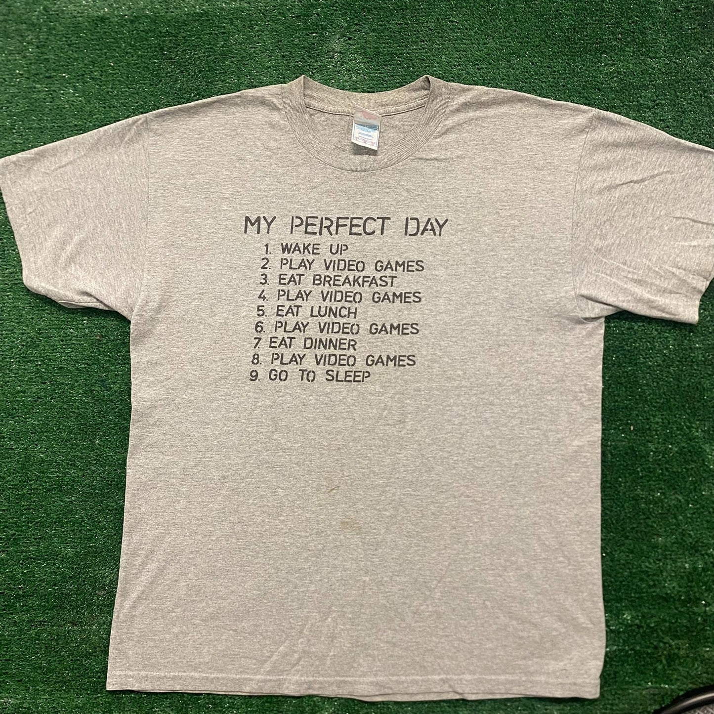 Vintage Y2K Essential Perfect Day Gamer Humor Quote T-Shirt