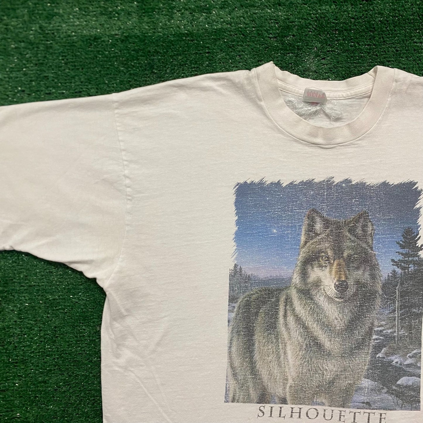 Vintage 90s Wolf Nature Art Single Stitch Animals T-Shirt