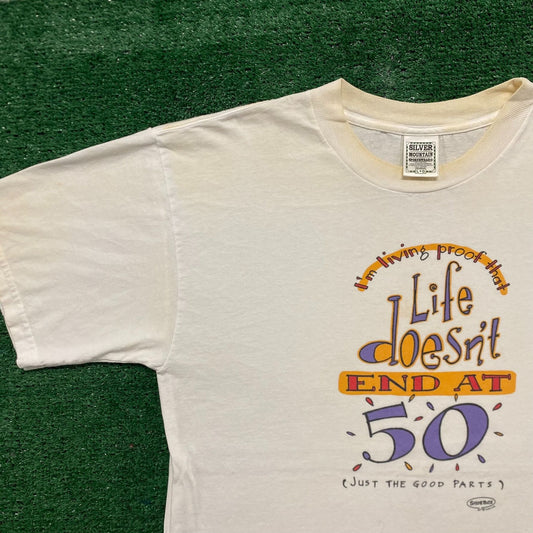 Vintage 90s Hallmark Old Age Funny Humor Quote T-Shirt