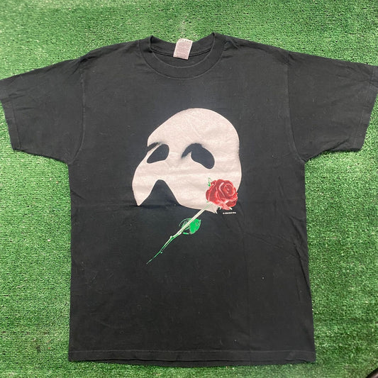 Vintage 90s Phantom of the Opera Mask Goth Horror Movie Tee