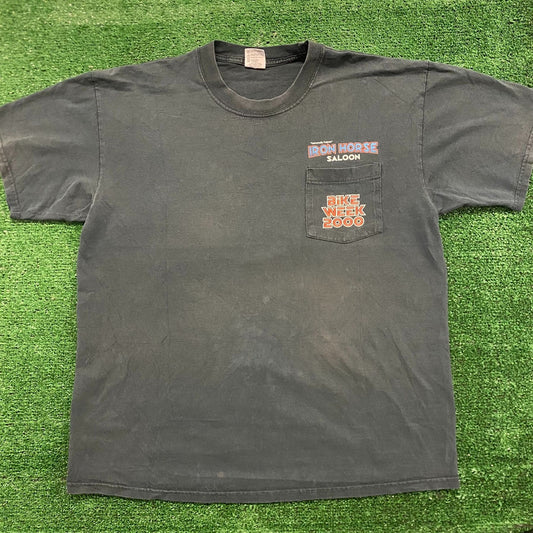 Iron Horse Saloon Tron Vintage Punk Cyber Biker T-Shirt