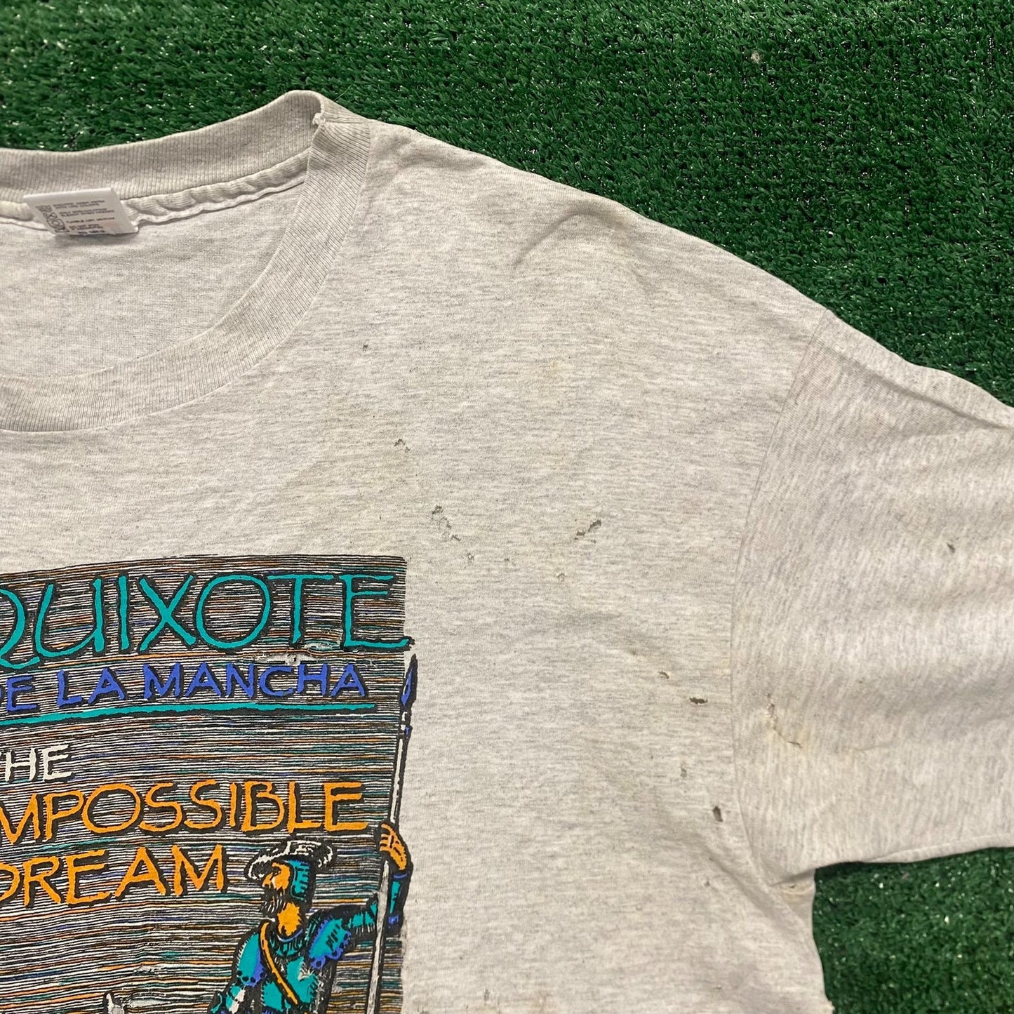 Vintage 90s Don Quixote Book Quote Grunge Single Stitch Tee