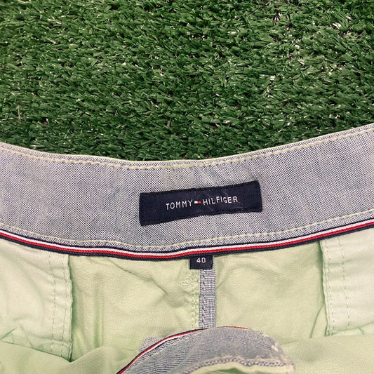 Tommy Hilfiger Pastel Mint Green Vintage Preppy Chino Shorts