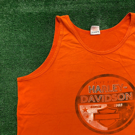 Vintage 90s Harley Davidson Emblem Logo Single Stitch Tank