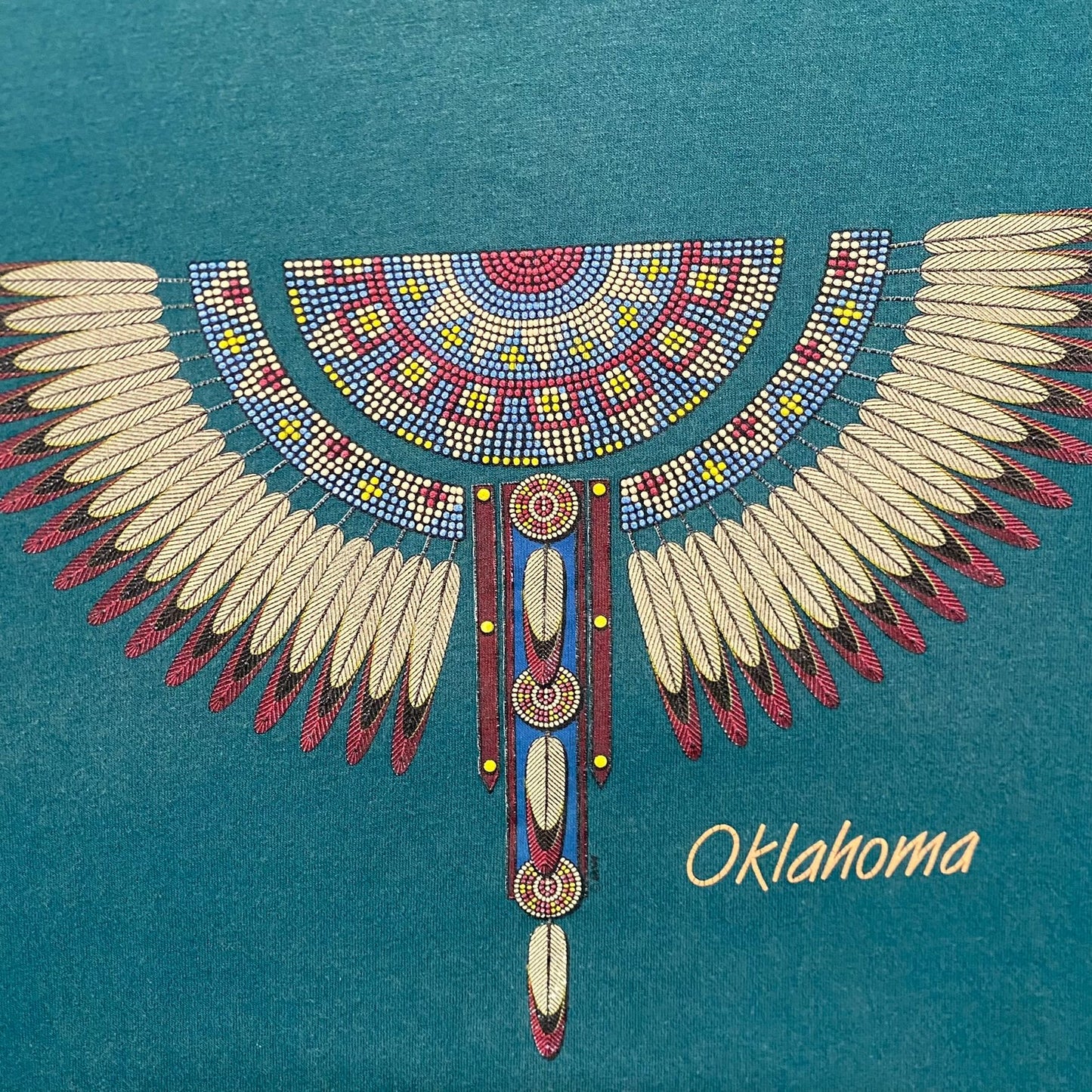 Vintage 90s Oklahoma Tribal Art Single Stitch Tourist Tee