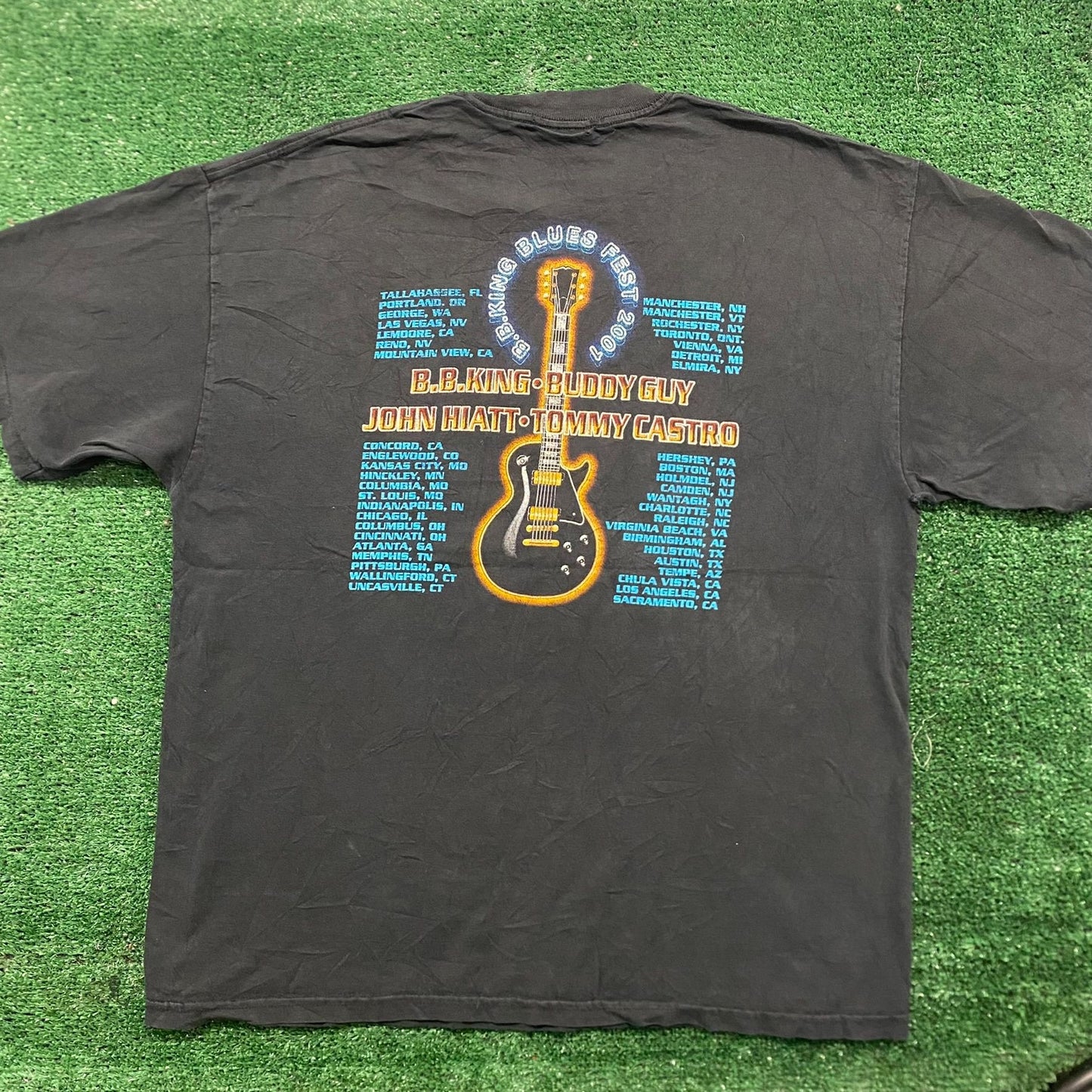 Vintage Y2K BB King Blues Festival Sun Faded Baggy Rock Tee