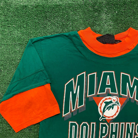 Vintage 90s Miami Dolphins Football Shirt NFL Sports Tee