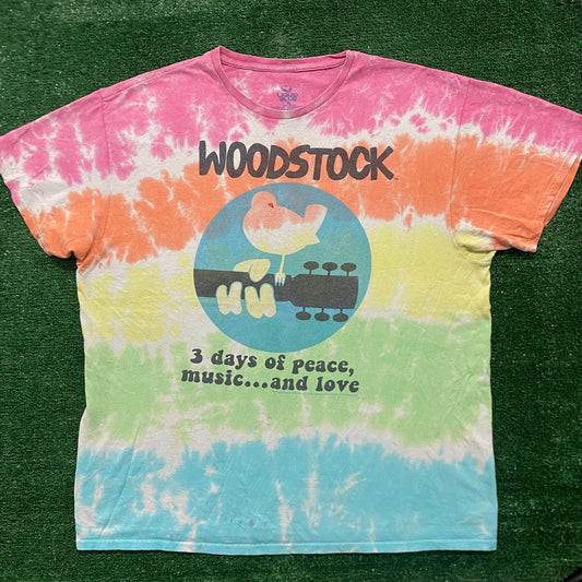 Vintage Y2K Woodstock Festival Tie Dye Hippie Band T-Shirt