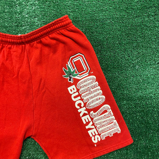 Vintage 90s Ohio State Buckeyes Sweat Shorts Red Logo College