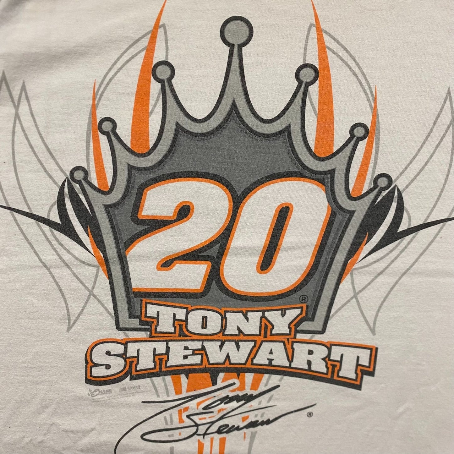 Vintage Y2K NASCAR Tony Stewart Racing White Tank Top Tee