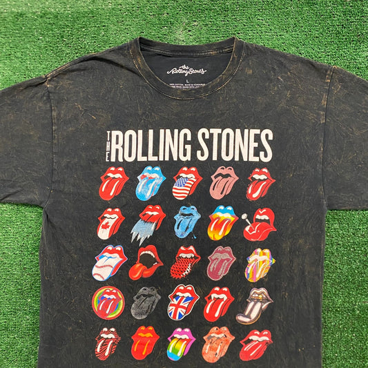Rolling Stones Multi Tongue Lips Vintage Rock Band T-Shirt