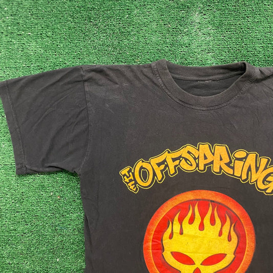 Vintage 90s The Offspring Skull Sun Faded Punk Rock Band Tee