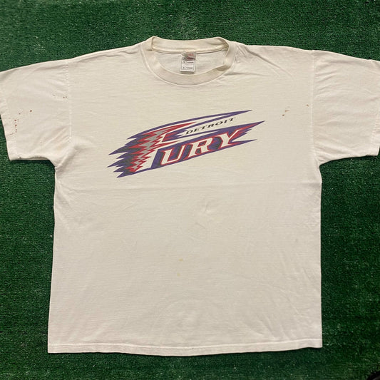 Vintage Y2K Detroit Fury Football Essential Baggy Sports Tee