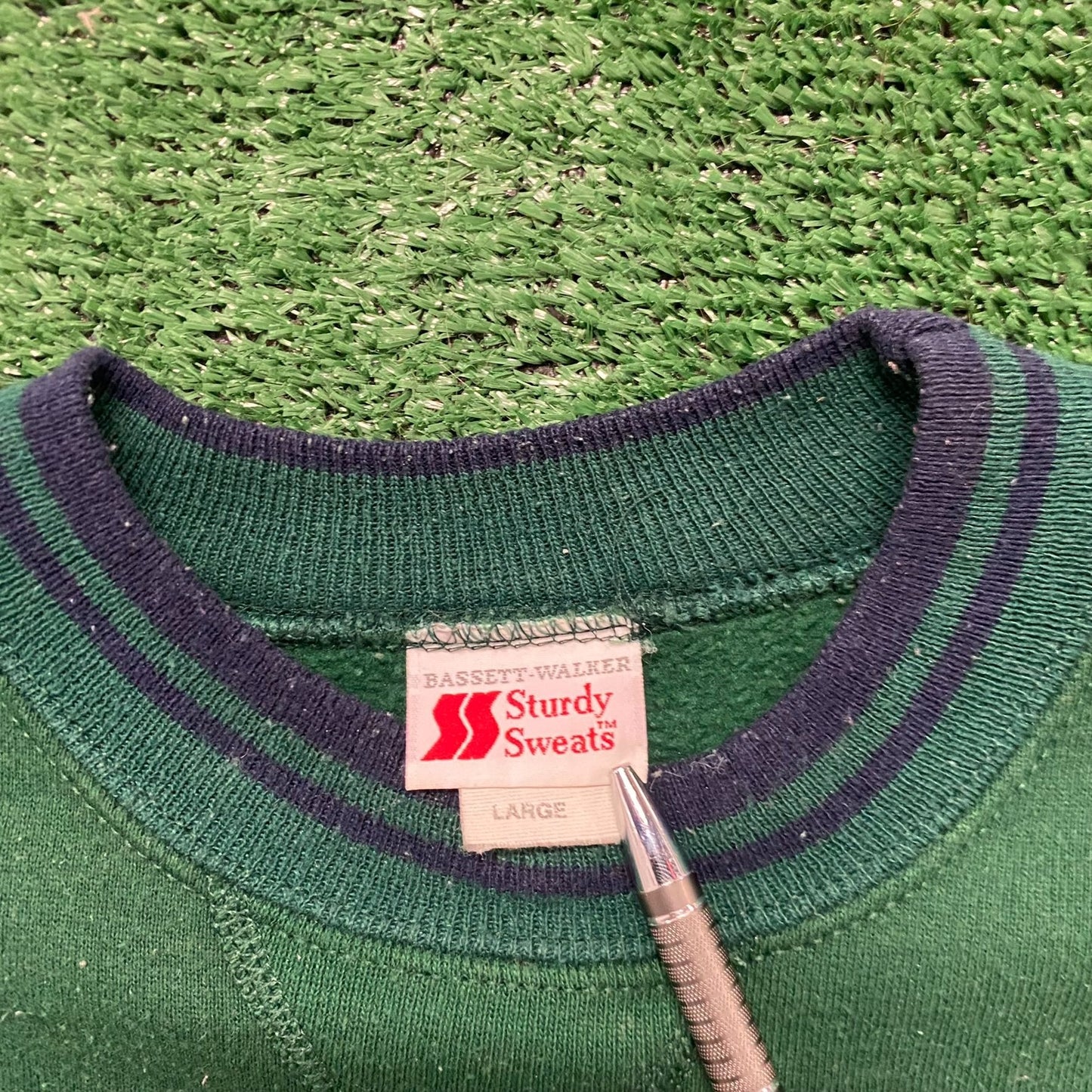 Vintage 90s Dark Forest Green Blank Crewneck Sweatshirt