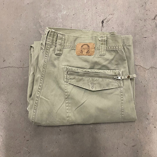 Vintage Y2K Baggy Essential Olive Green Dungarees Work Pants