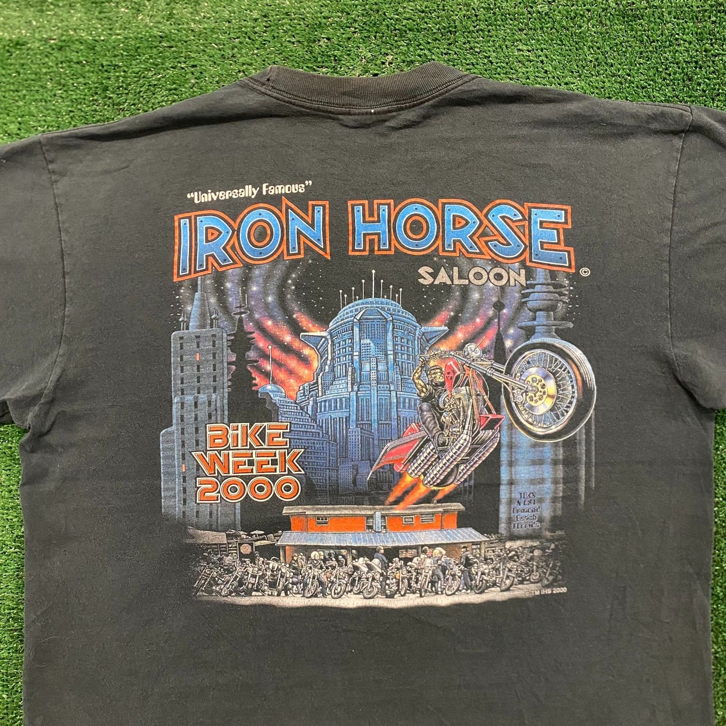 Iron Horse Saloon Tron Vintage Punk Cyber Biker T-Shirt
