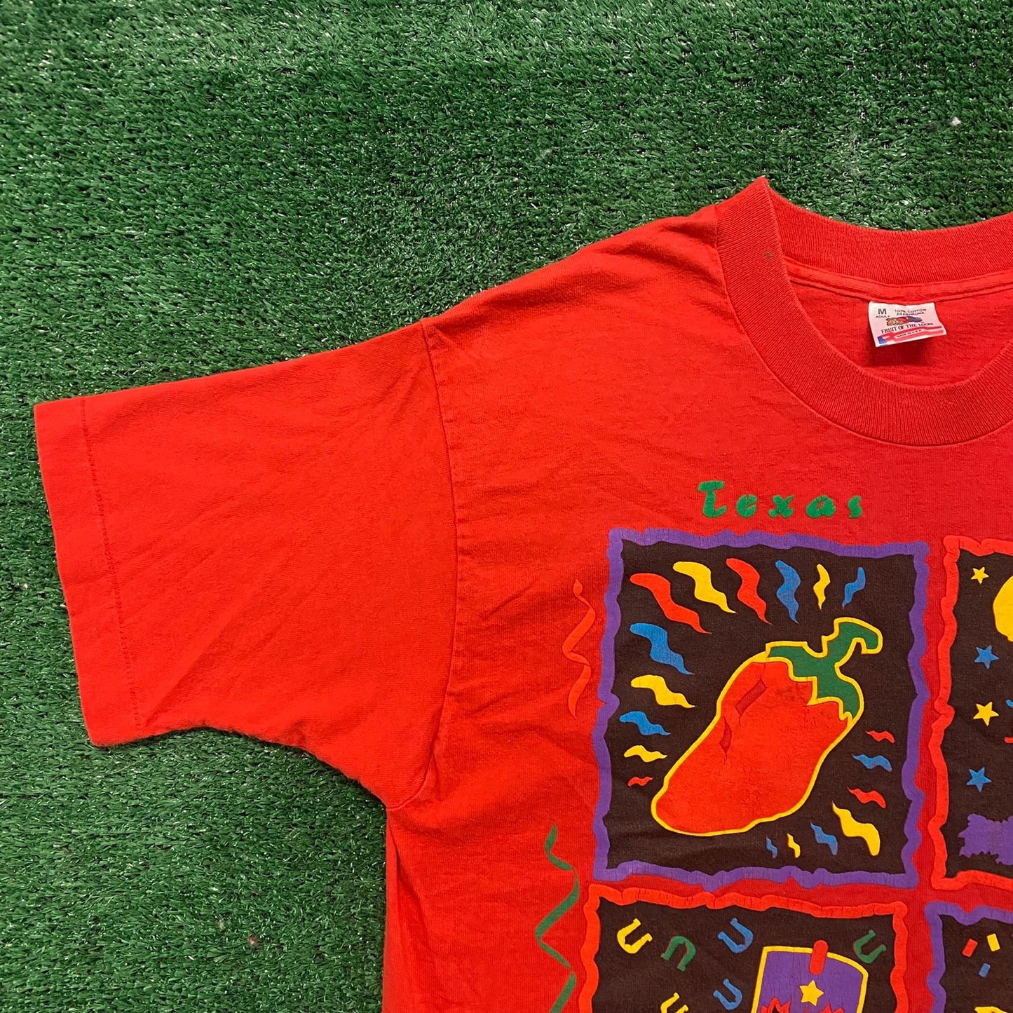 Vintage 90s Texas Pop Art Shirt Single Stitch Tourist Tee