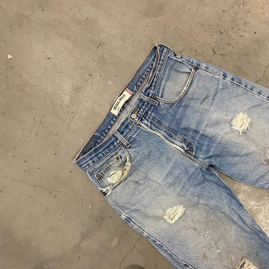 Vintage Levi's 505 Straight Fit Faded Thrashed Denim Jeans