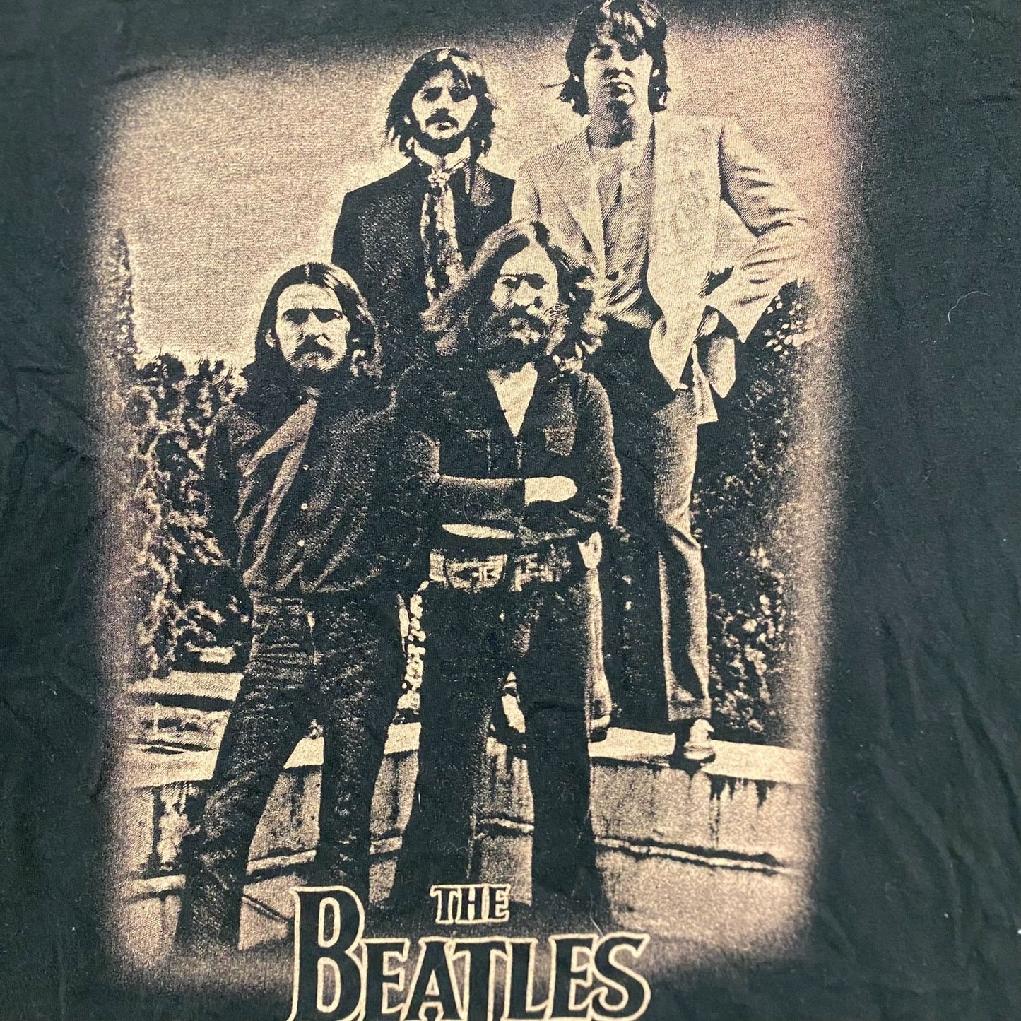 Vintage Y2K The Beatles Rock Band Black Essential Tee