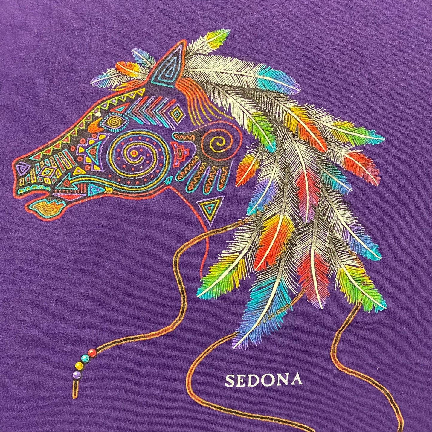 Vintage 90s Sedona Arizona Tribal Horse Art Tourist Tee