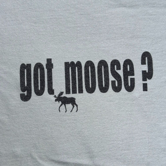 Vintage Y2K Got Moose T-Shirt Long Sleeve Gray M Gorpcore Hunting Nature Animals