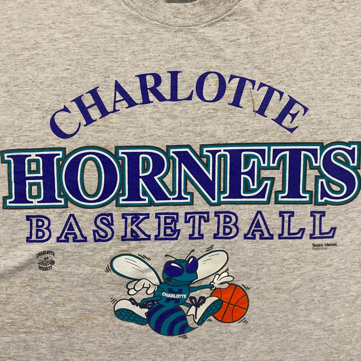 Vintage 90s Essential Charlotte Hornets Basketball T-Shirt