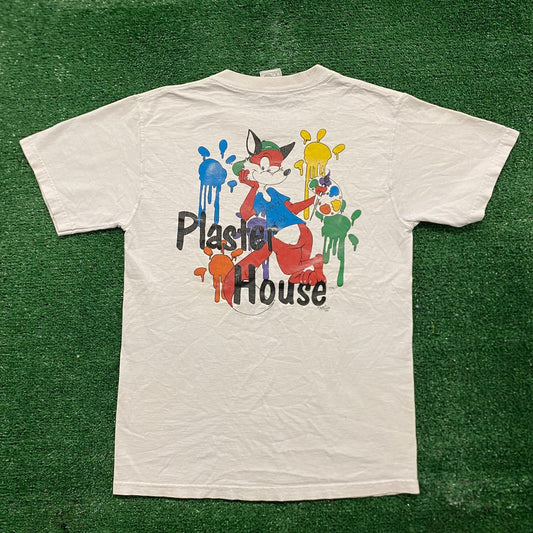 Vintage 90s Painting Fox Colorful Art Grunge Punk Artist Tee