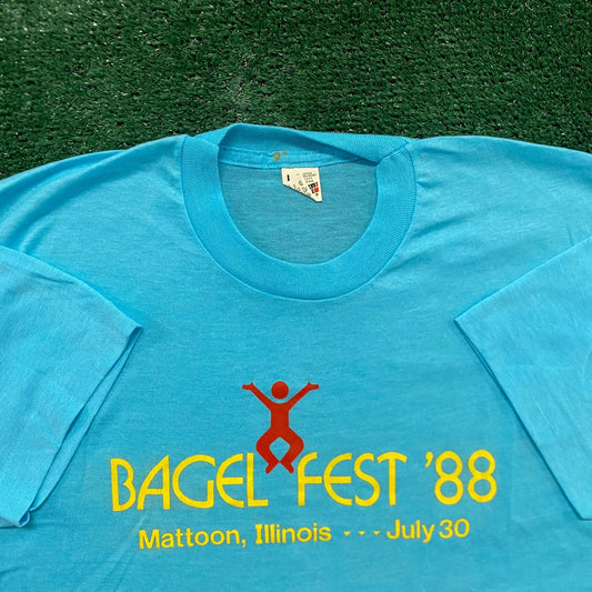 Vintage 80s Illinois Bagel Fest 1988 Single Stitch T-Shirt