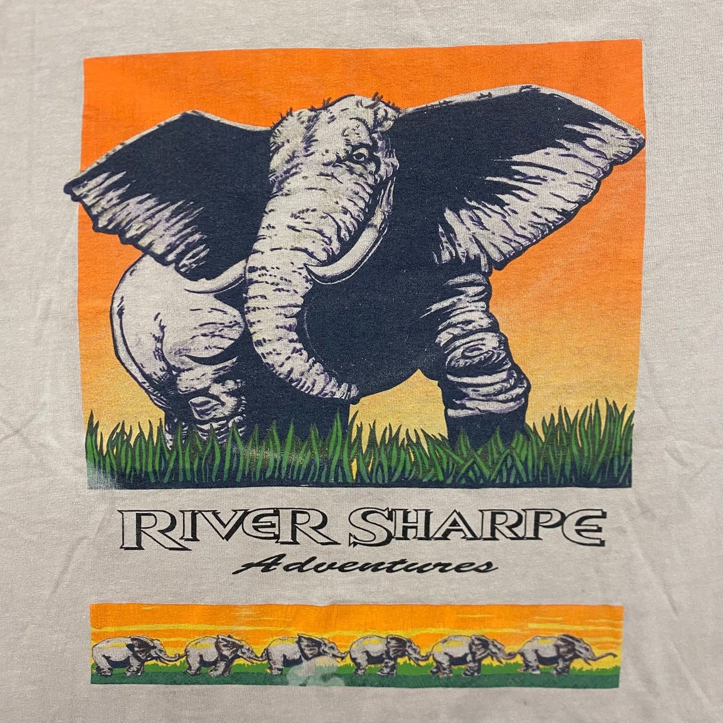 Vintage 90s Elephant Nature Art Essential Single Stitch Tee