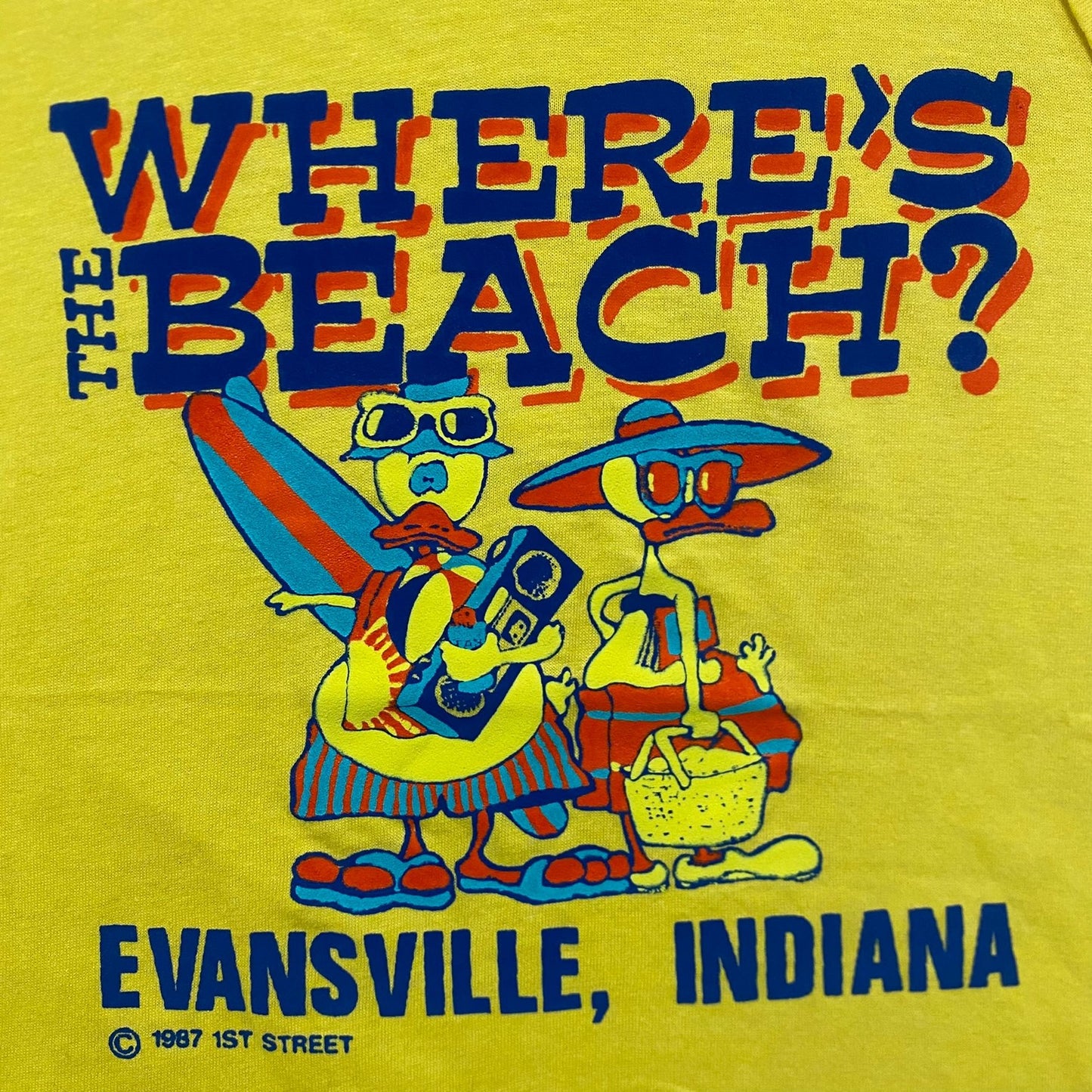 Vintage 80s Essential Indiana Beach Duck Tourist T-Shirt