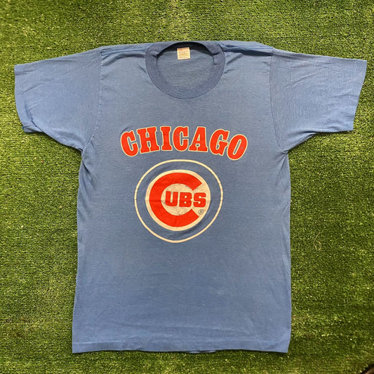 Vintage 80s Chicago Cubs Baseball MLB Logo Single Stitch Tee