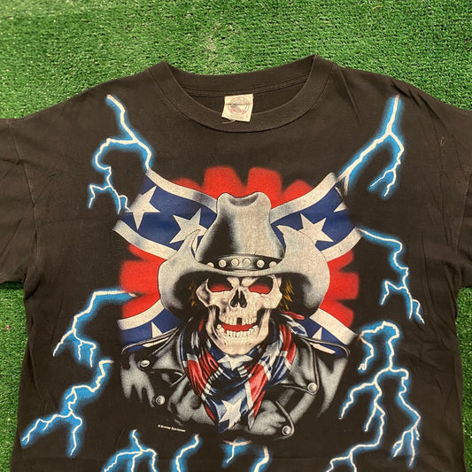 American Thunder Cowboy Skull Vintage Western AOP T-Shirt