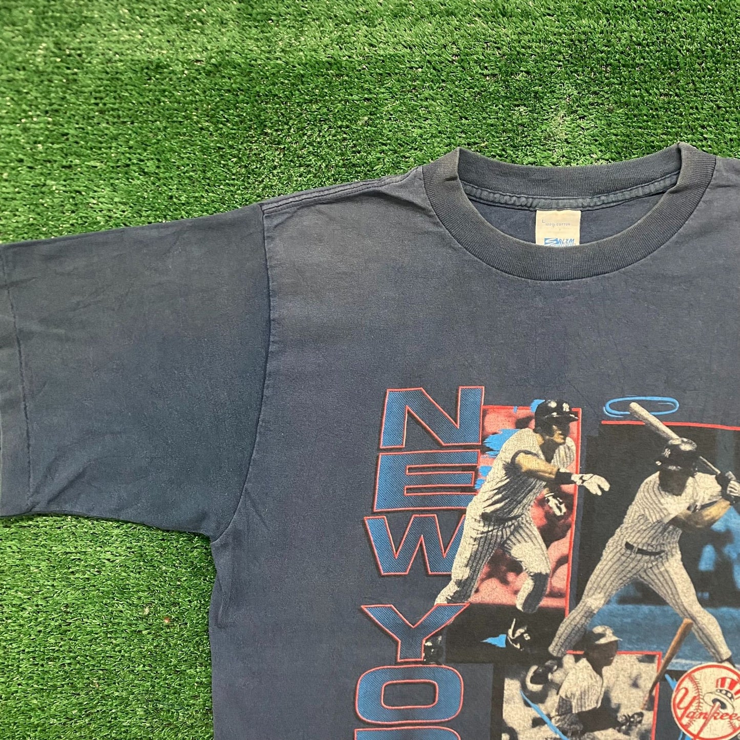 Vintage 90s New York Yankees MLB Single Stitch Sun Faded Tee