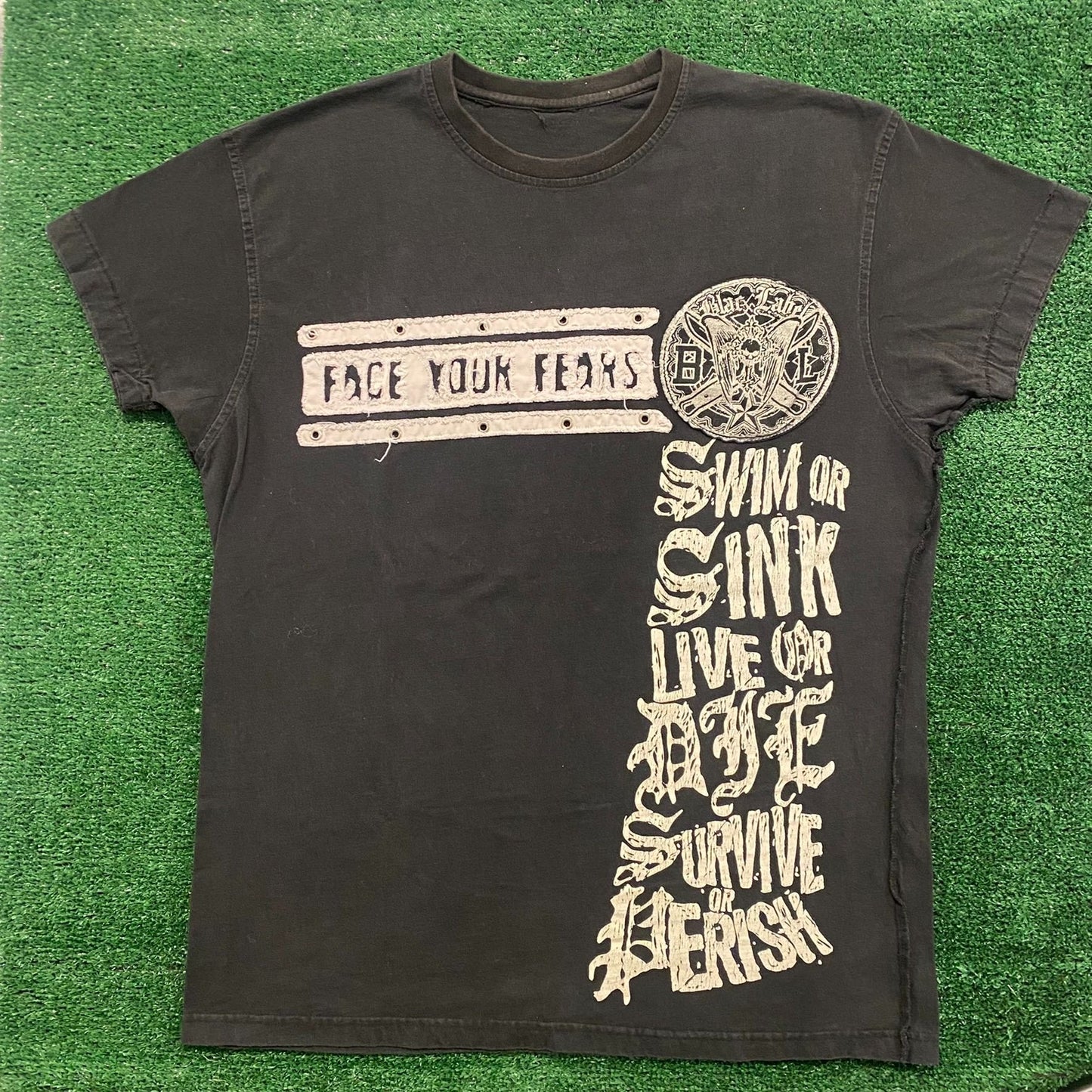 Face Your Fears Vintage Emo Goth Punk T-Shirt