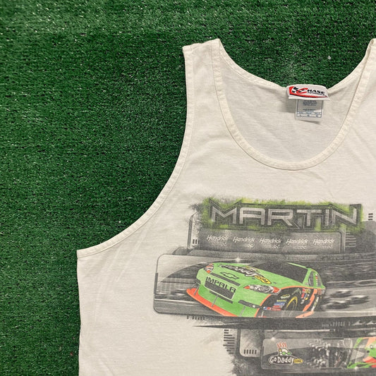 Vintage Y2K NASCAR Mark Martin Auto Racing White Tank Top