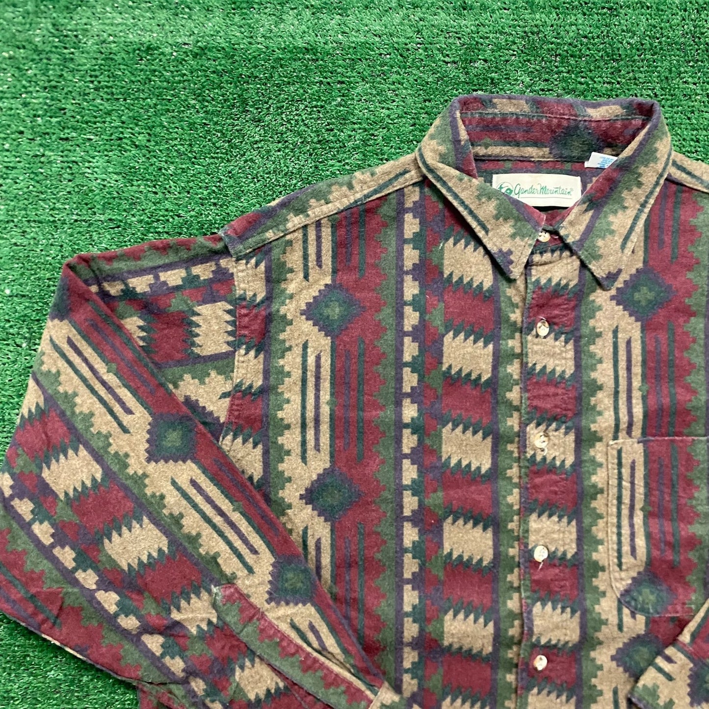 Vintage 90s Aztec Tribal Essential Baggy Geometric Shirt