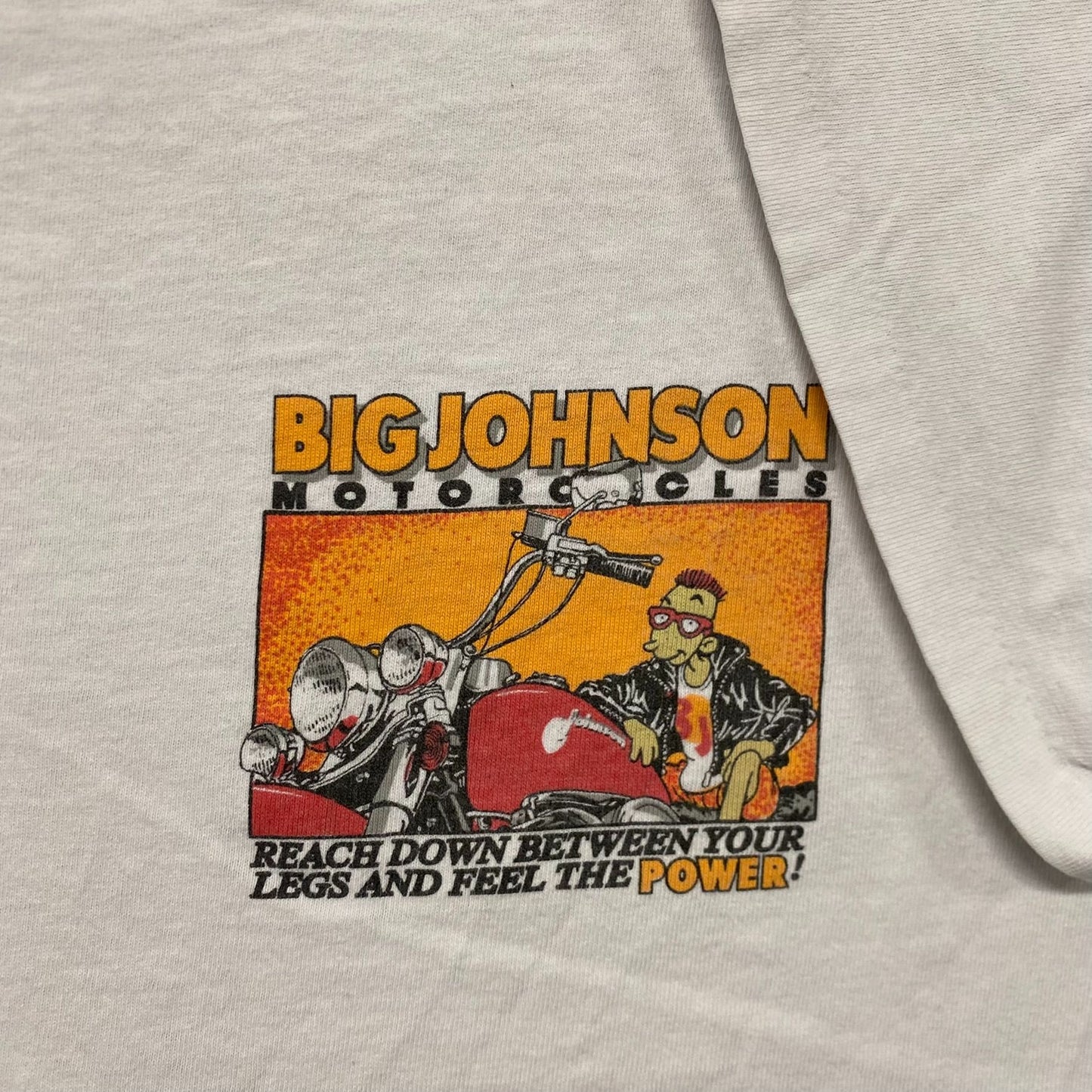 Vintage 90s Big Johnson Motorcycles Humor Single Stitch Tee