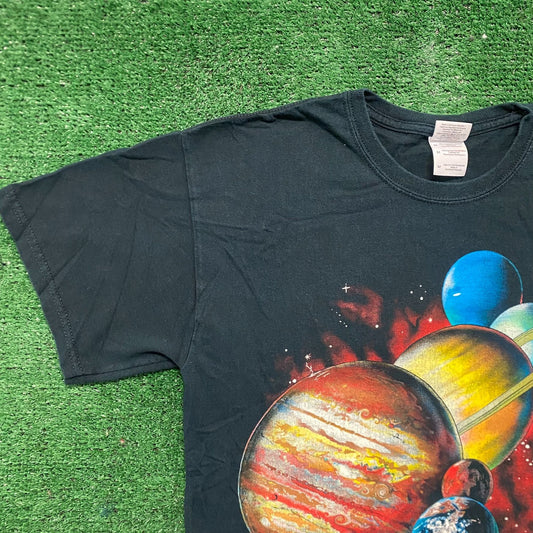 Vintage Y2K Planets Astronomy Shirt Solar System Science Tee