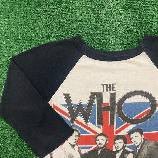 Vintage 80s The Who American Tour 1982 Rock Band Raglan Tee