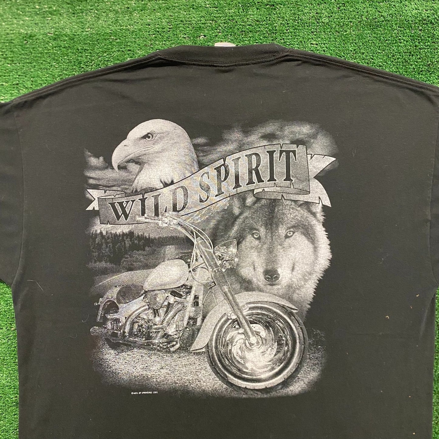 Wild Spirit Animals Vintage Western Moto Biker T-Shirt
