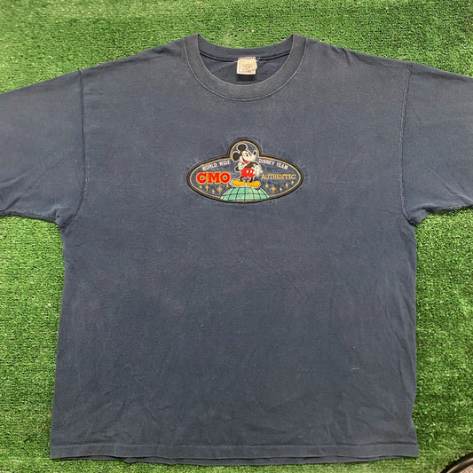 Vintage 90s Disney Mickey Mouse Shirt Cartoon Embroidered Tee