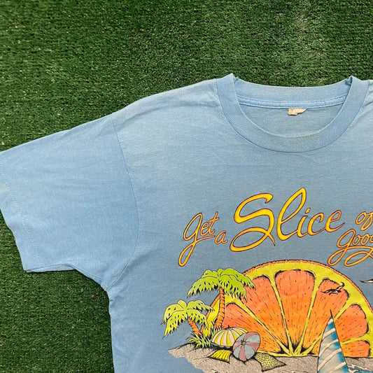 Vintage 80s Florida Landscape Nature Art Single Stitch Tee