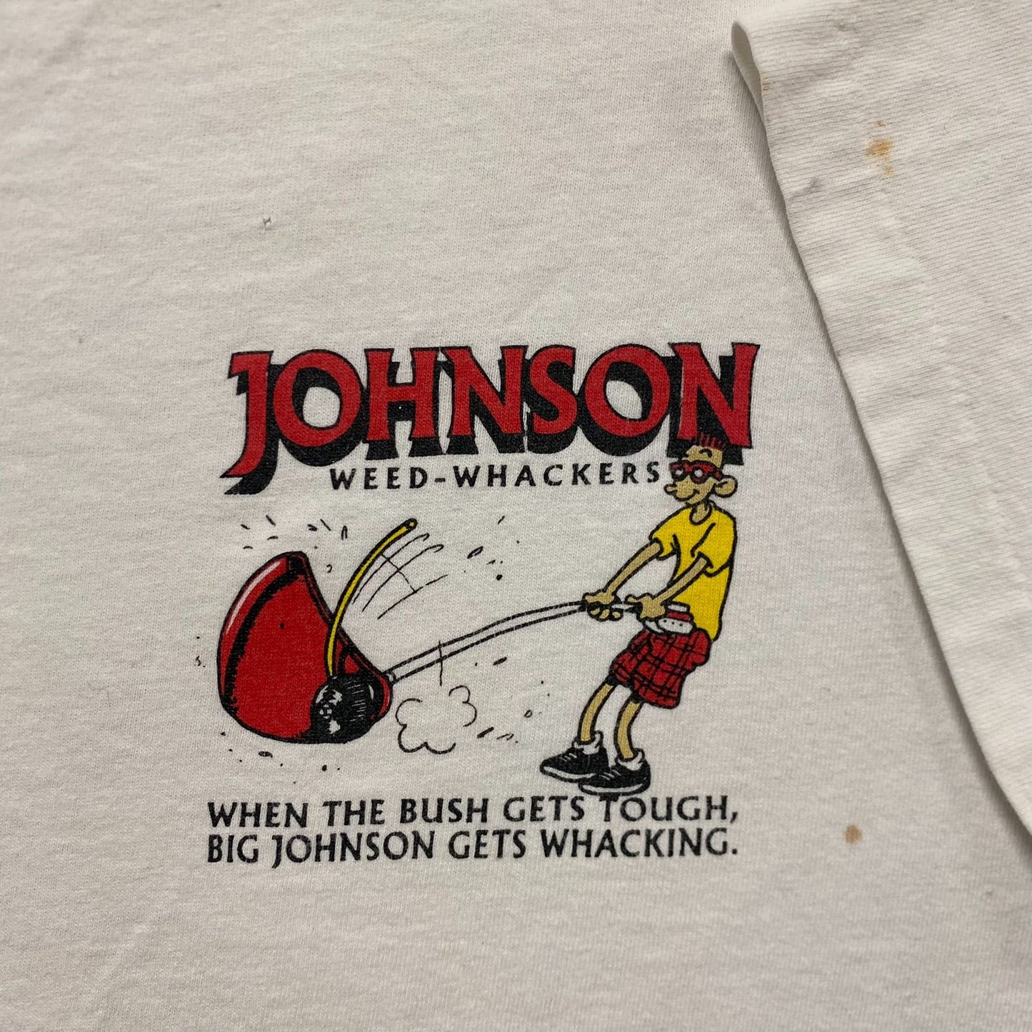 Vintage 90s Big Johnson Weed Whacker Single Stitch Funny Tee