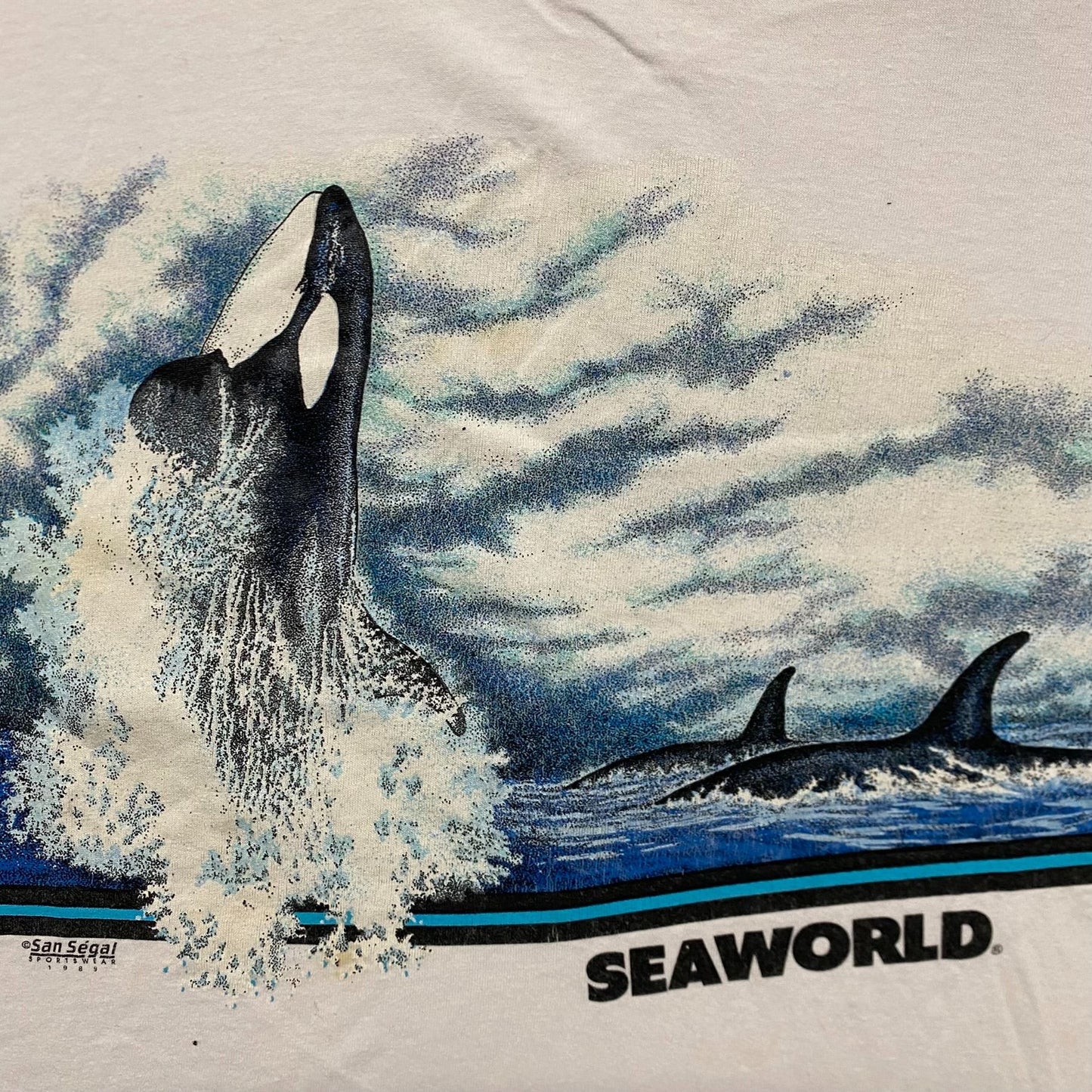 Vintage 90s Killer Whale Orca Shirt White Nature Ocean Tee