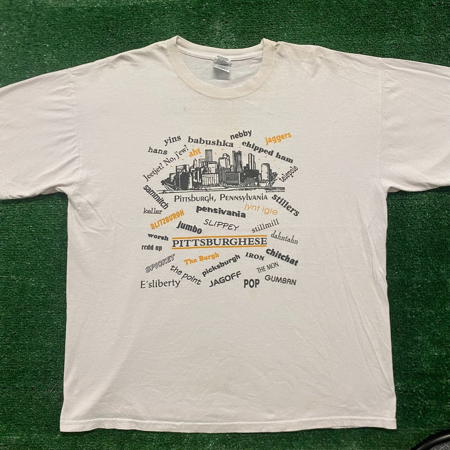 Vintage 90s Pittsburgh Slang Dictionary Tourist Humor Tee