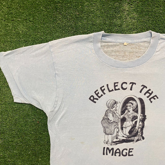 Vintage 80s Mirror Reflection Single Stitch Essential Tee